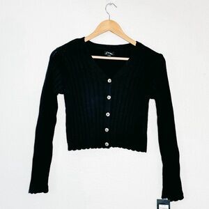 NEW Art Class Girls' Ribbed Cardigan Girls XL (14) in Black